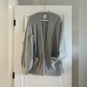 Abercrombie & Fitch Light Gray Open Front Cardigan
